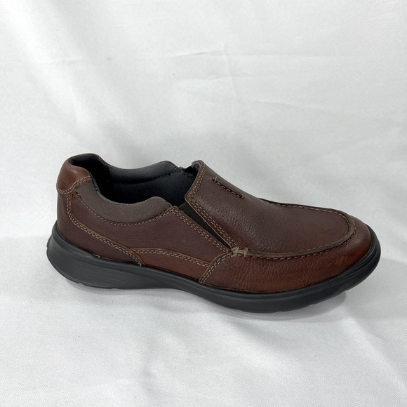 Clarks Men’s Cotrell Free Slip On Leather Shoe Brown Size 8.5 WIDE EUC! … - Picture 1 of 6